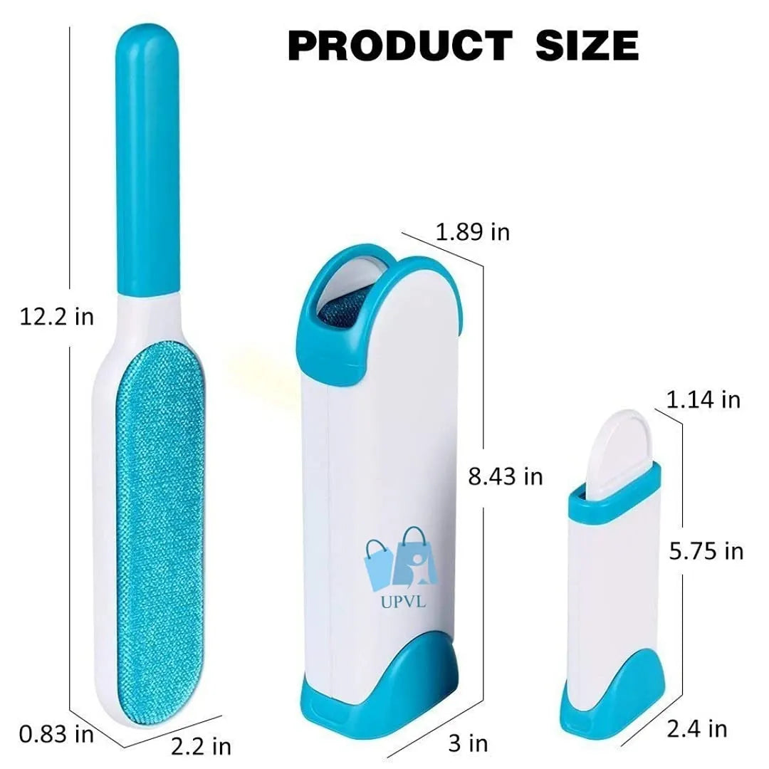 Pet Hair Lint Remover Double Sided, Reusable Brush with Self-Cleaning Base