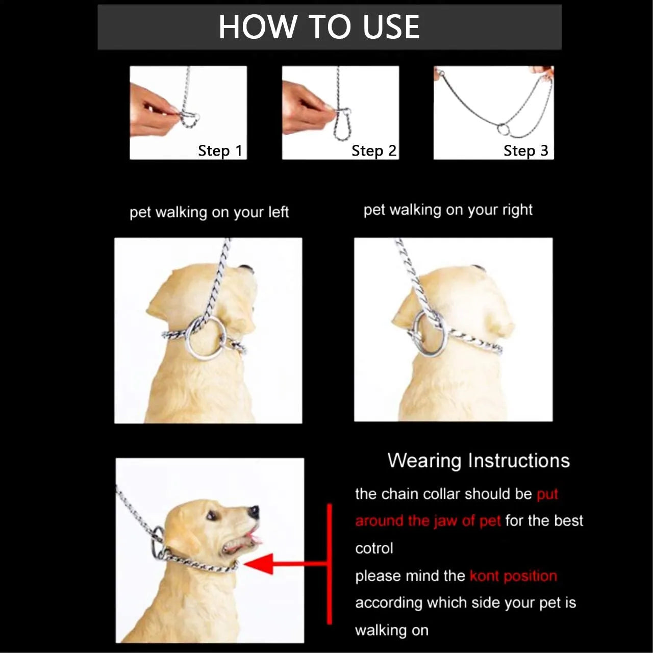 Puppy Training Small Chock Chain | Iron