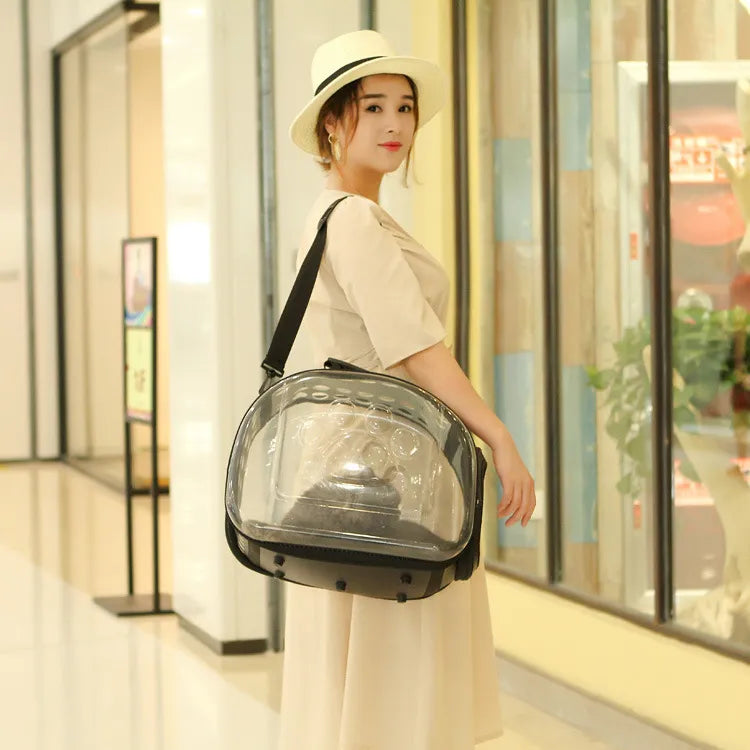 Transparent Pet Backpack Outdoor Travel Portable Shoulder Bag