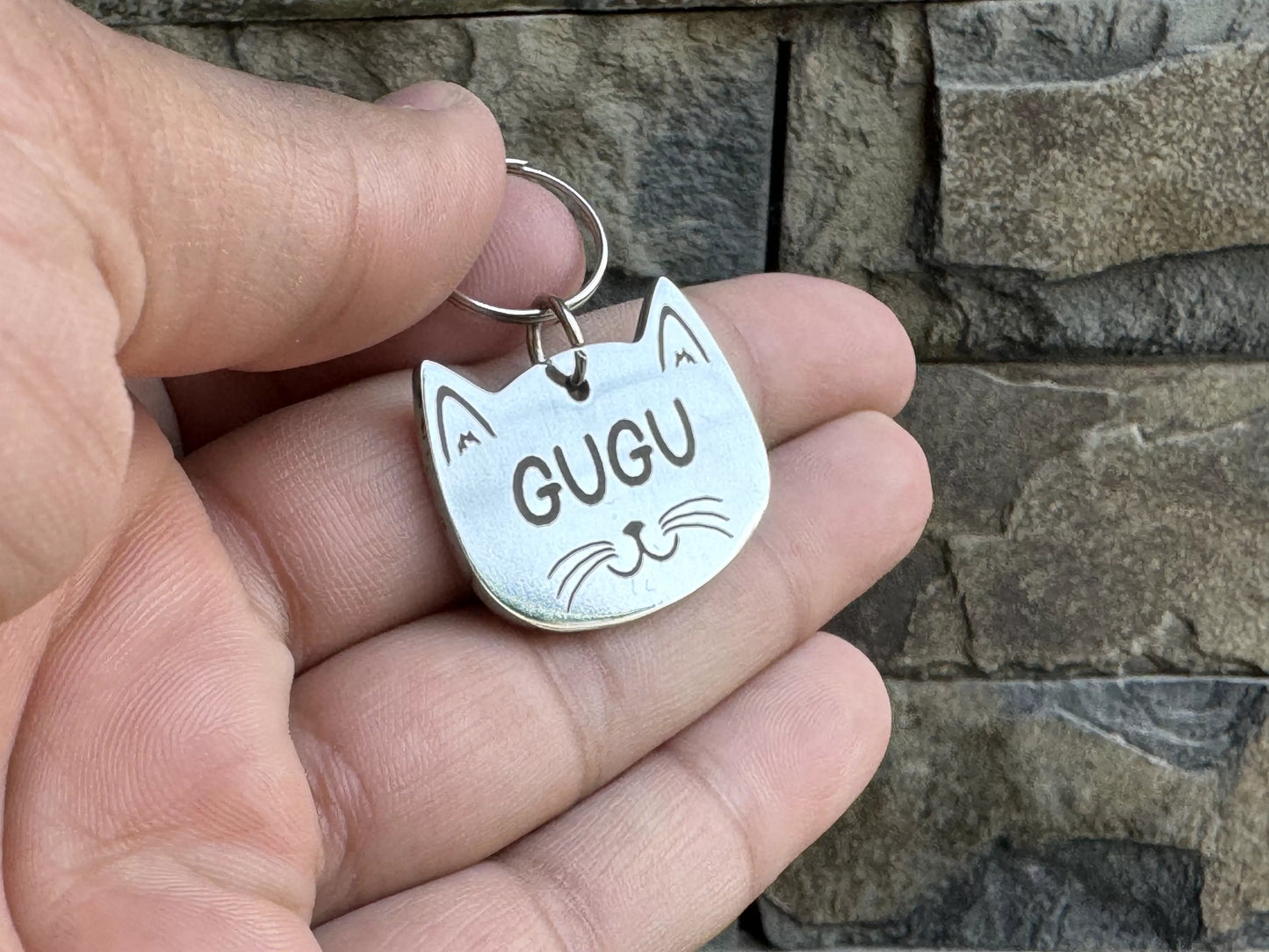 Personalized Pets Identification Id Tag | Cat Shape