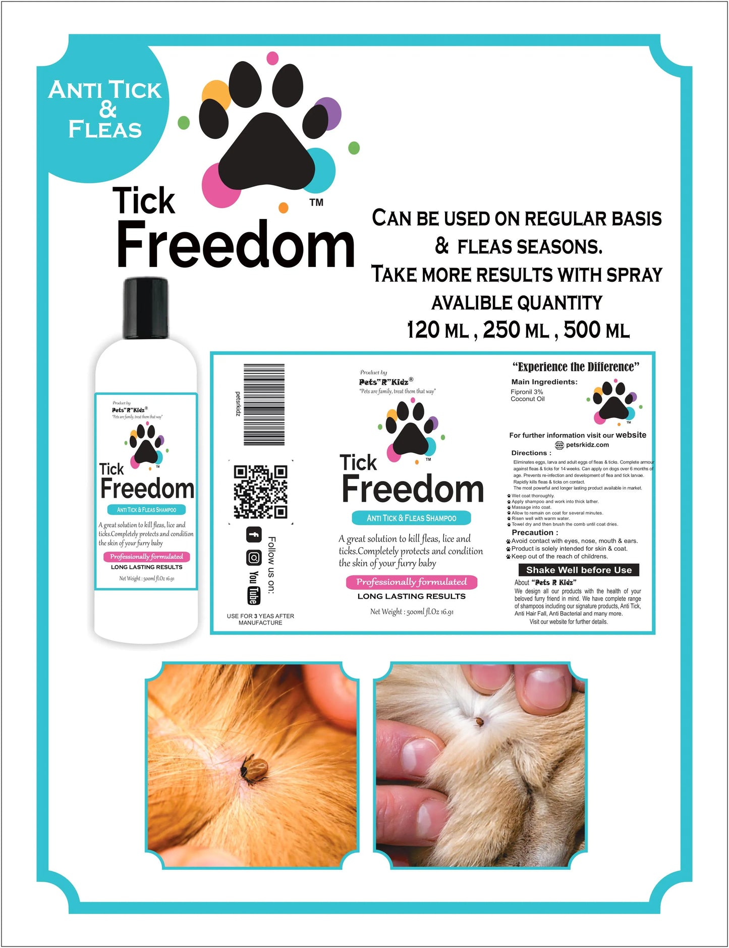 Tick Freedom Shampoo Anti Tick & Flea | For Cat & Dog