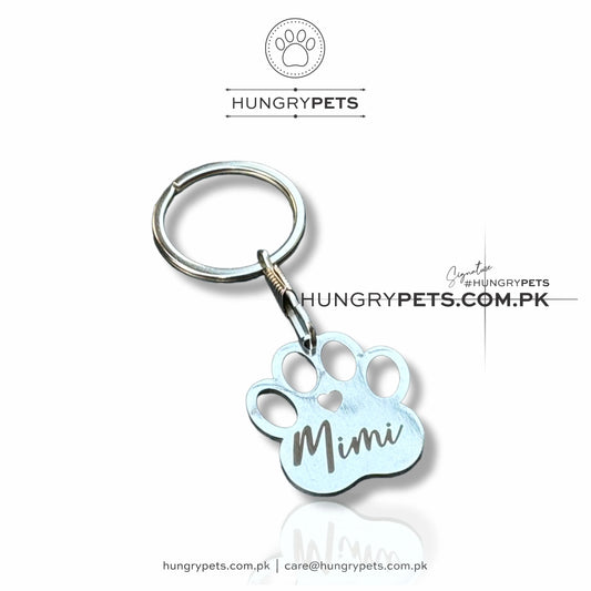 Personalized Pets Identification Id Tag | Paw Shape | Stainless Steel Tag