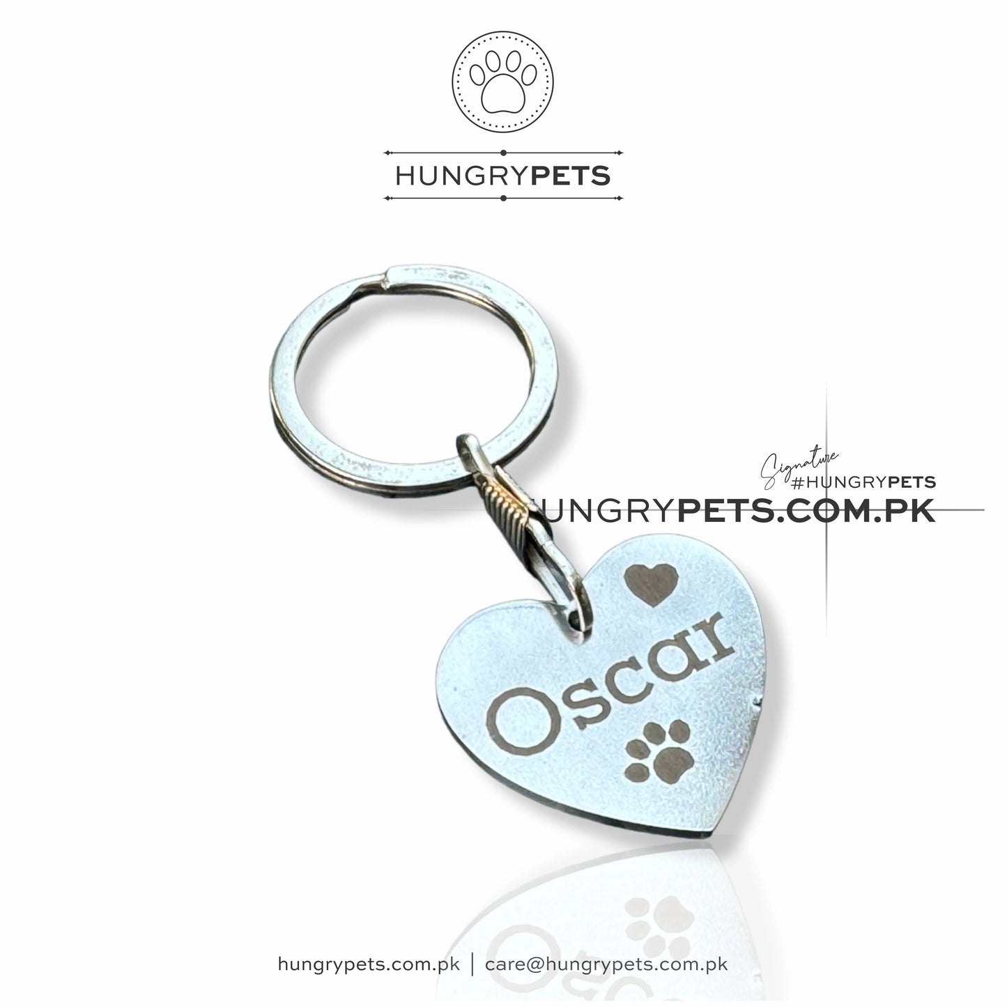 Personalized Pets Identification Id Tag | Heart Shape | Stainless Steel Tag