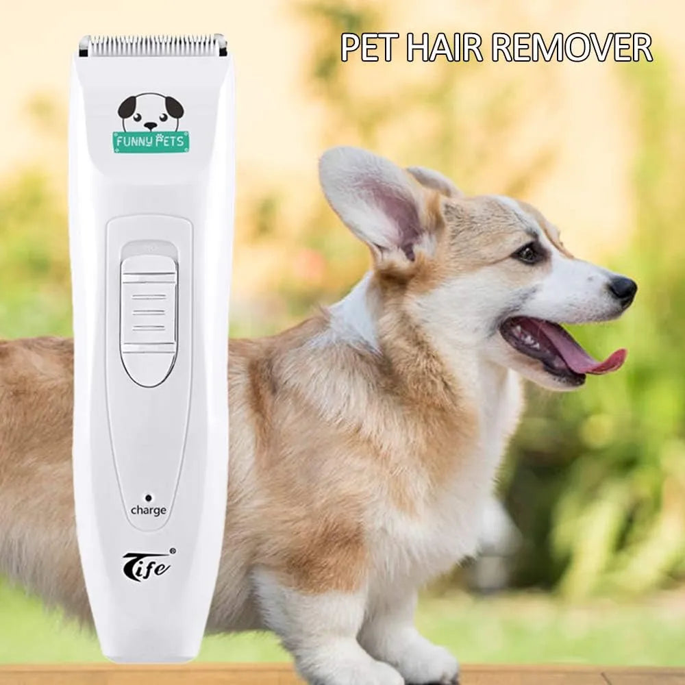 Pet Hair Clippers, USB Rechargeable Pet Hair Clippers TP-1680 5 Step Adjustment Pet Shaver Titanium Ceramic Pet Clipper, Cordless, Mute, 4 Combs