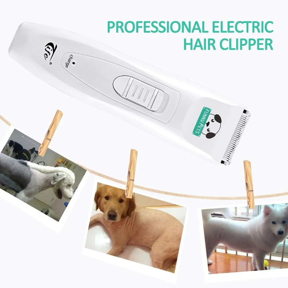 Pet Hair Clippers, USB Rechargeable Pet Hair Clippers TP-1680 5 Step Adjustment Pet Shaver Titanium Ceramic Pet Clipper, Cordless, Mute, 4 Combs