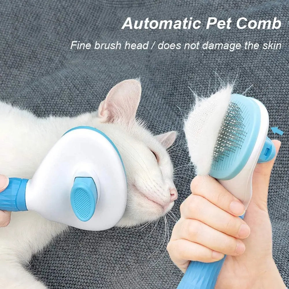 Pets Slicker Brushes Dogs Self Clean Brush for Shedding One Button Removes Loose Undercoat Mats Tangled Hair Grooming Brush for Pet Massage-Self Cleaning