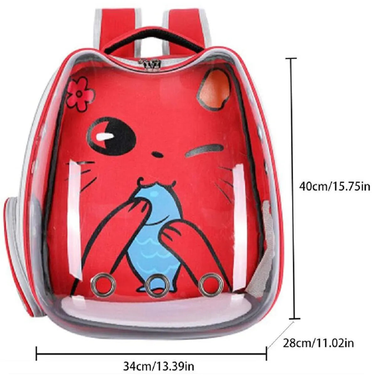 Pet Backpack Breathable Transparent Design Outdoor Travel Bag