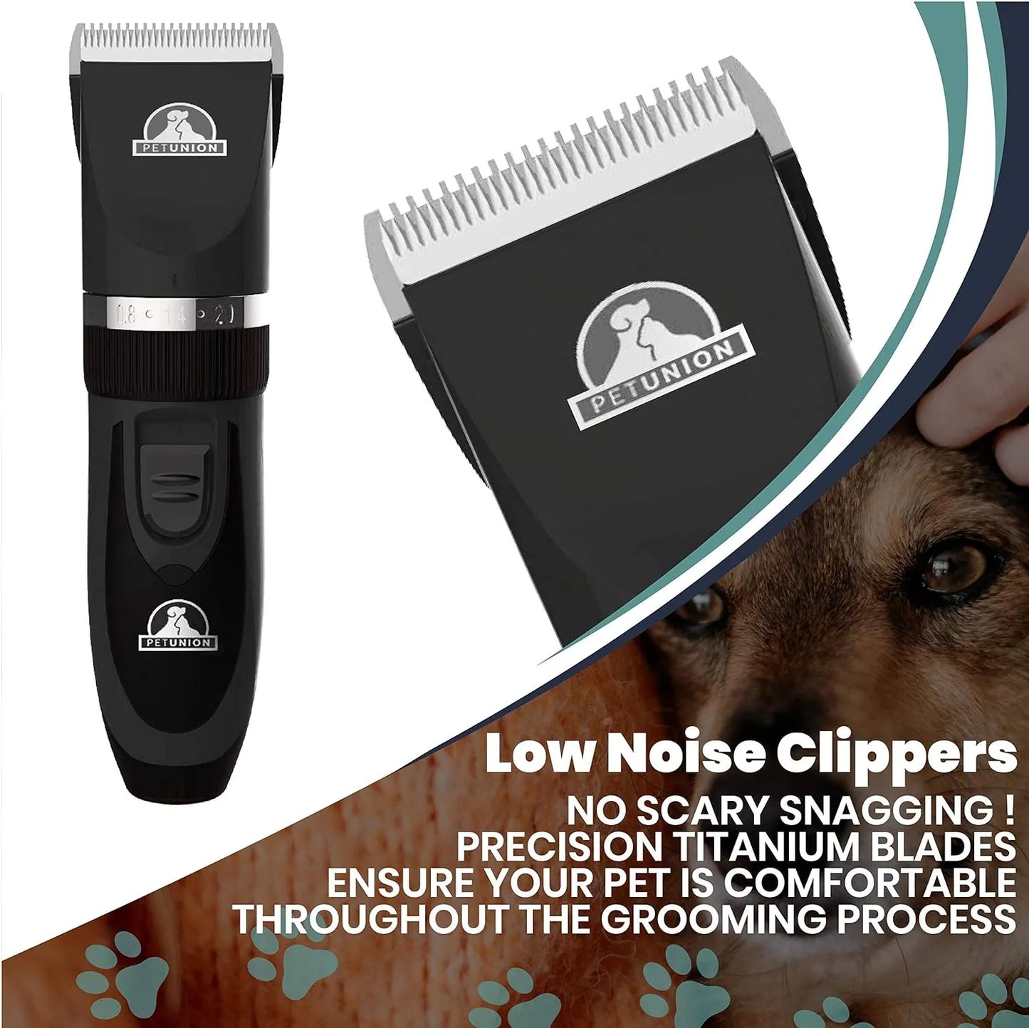 Professional Dog Grooming Kit - Cordless Low Noise Dog Clippers for Grooming Thick Coats