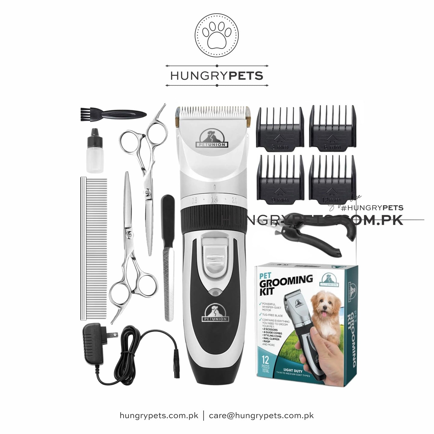 Professional Dog Grooming Kit - Cordless Low Noise Dog Clippers for Grooming Thick Coats