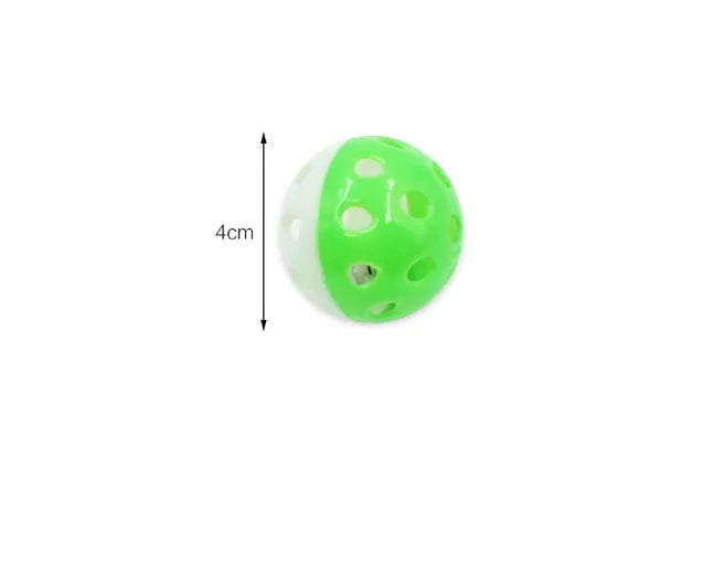 Cat Plastic Hollow Balls Toy with Bell | 4 PIECES