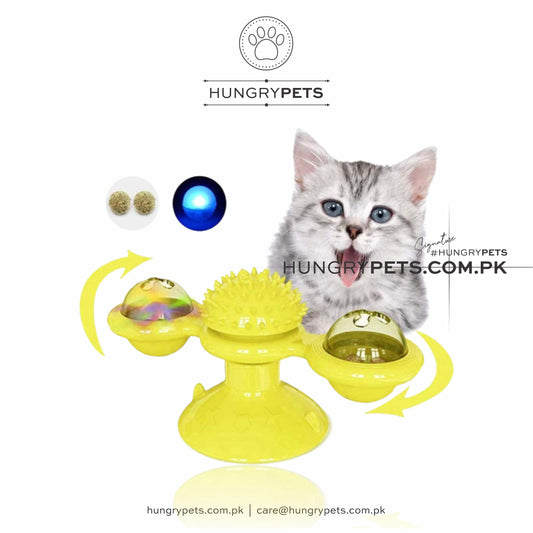 Windmill Cat Toys Kitten Fidget LED Catnip Ball