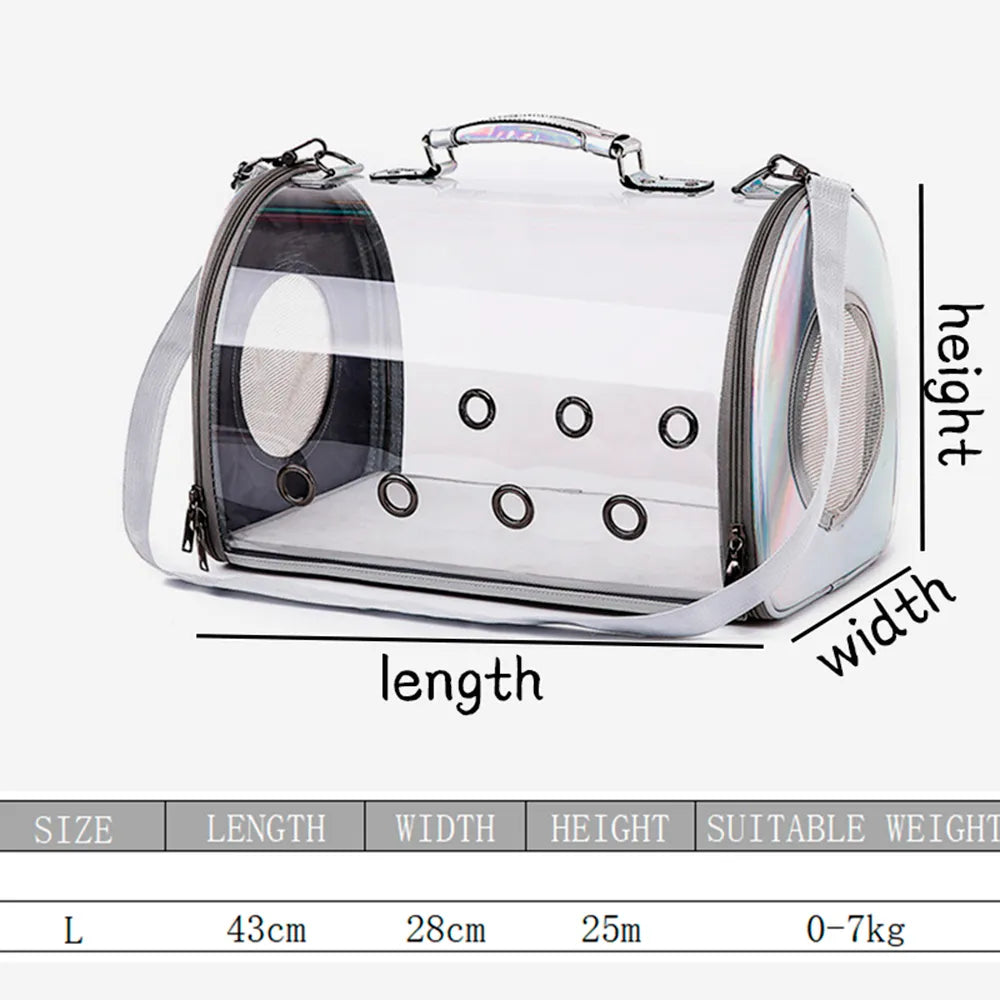 Transparent Pet Backpack Outdoor Travel Portable Shoulder Bag