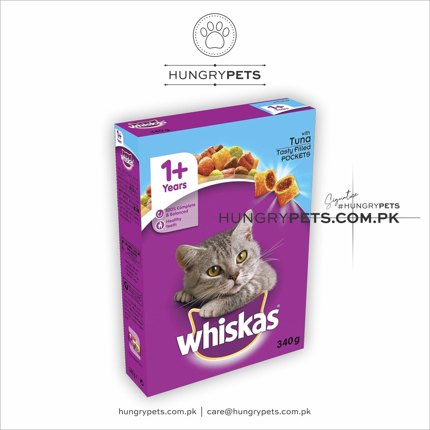 Whiskas Dry Cat Food with Tuna, Adult 1+ Complete, 340g