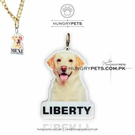 Tag, ID Personalized Pets Identification Id Tag | (HD Printed) , Labrador Retriever Picture