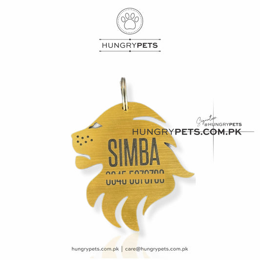 Personalized Pets Identification Id Tag | Lion Shape, Custom Tag, Ownership Tag