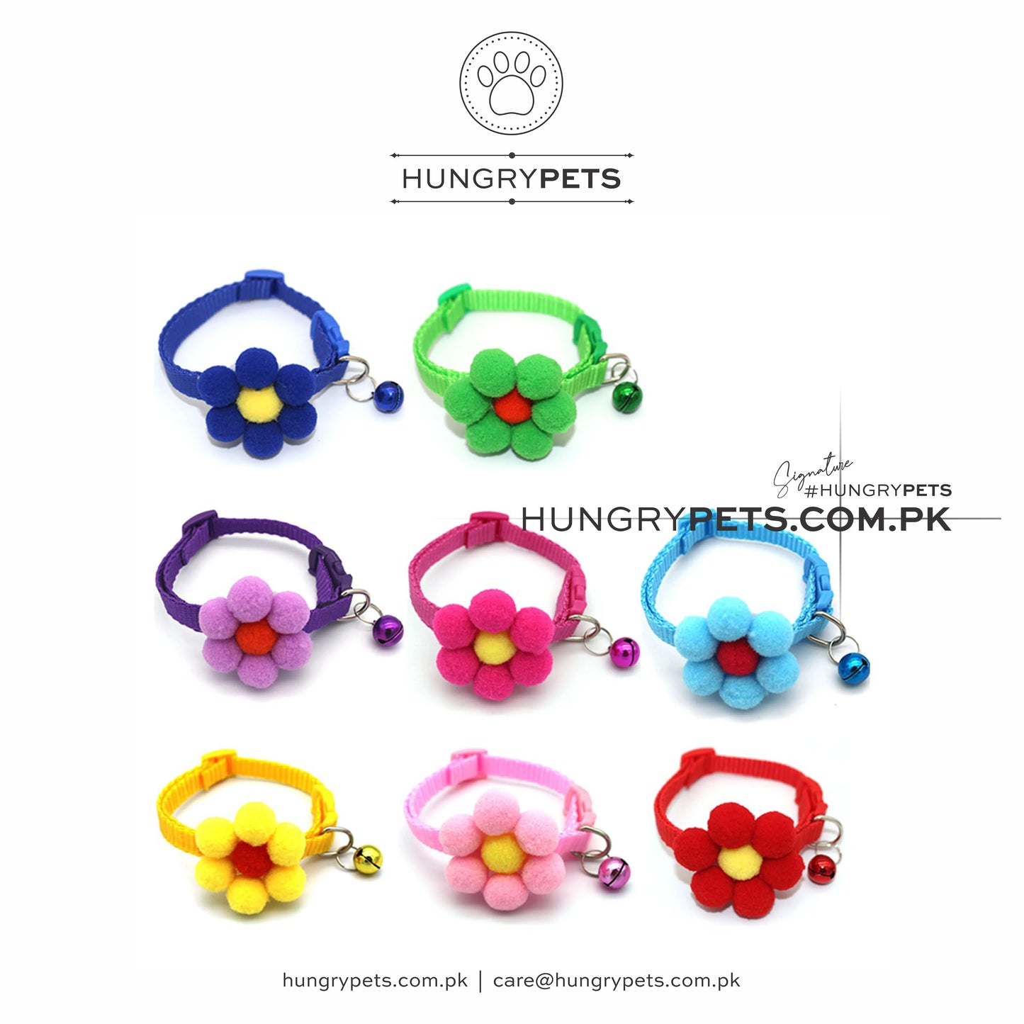 Pet Collar Adjustable Flower Bell