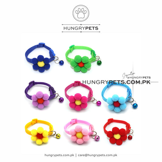 Pet Collar Adjustable Flower Bell