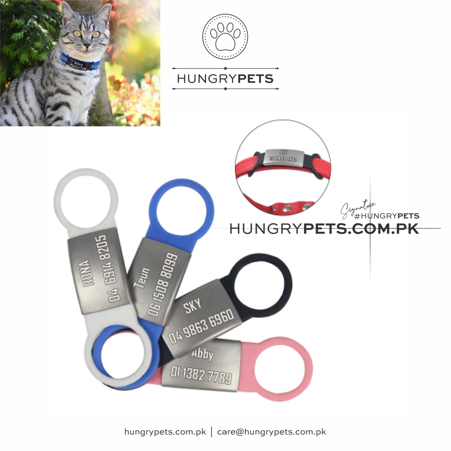 Personalized Pets Identification Id Tag | Silicone Stainless Steel