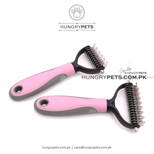 Pet Dematting Comb – Steel Rake Grooming Brush Tool for Long Hair Dogs and Cats