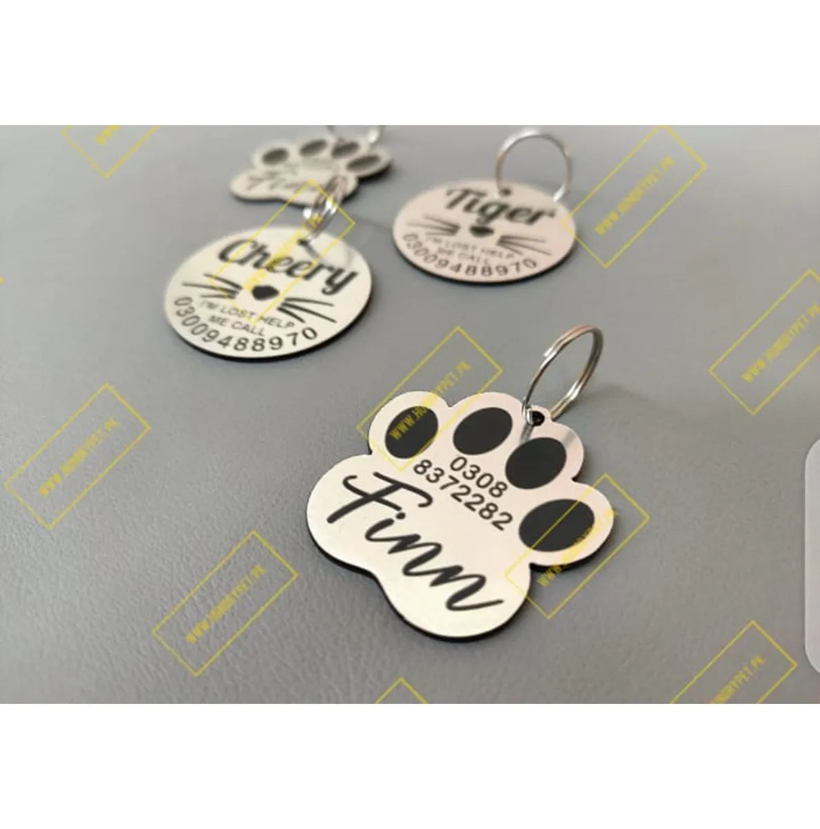 Personalized Pets Identification Id Tag | Paw Shape