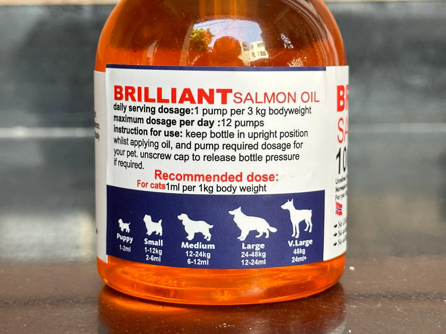 Salmon Oil, Brilliant Salmon Oil, Norwegian Salmon Oil For your Dog and cat – 250 ml