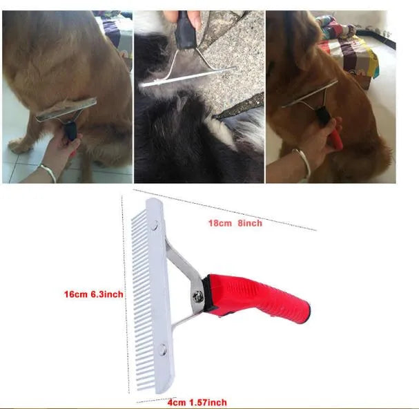 Dog Rake Comb – Heavy Duty Large With Rubber Handle